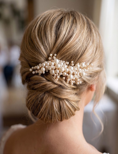 Eleganter perlen haarschmuck - eleganter,