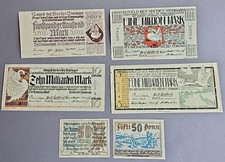 Lot 6x Notgeldscheine Stormarn in Wandsbek  5 , 10 Milliarden , 1 Million Mark