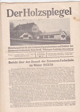 Der Holzspiegel 1934 Zimmerei Fachschule  Fritz Kreß Tübingen-Lustnau