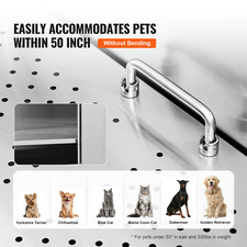 127Cm Hundebadewanne Edelstahl Pflege Dusche 150Kg Tierbadewanne Rechtstür