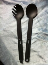 Tupperware D48 combinette Salatbesteck nudelzange vorlegebesteck schwarz griffbe