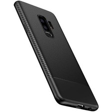 Hülle für Samsung Galaxy S9 Plus Schutzhülle Silikon Case Schwarz Carbon Optik