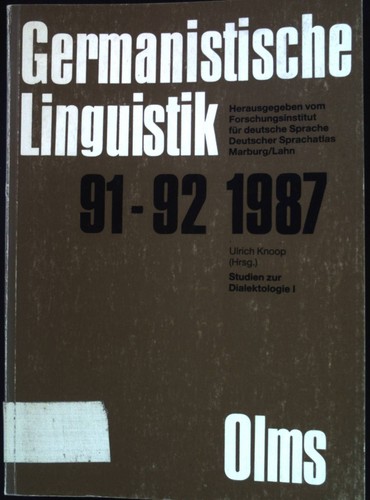 Studien zur dialektologie - studien,