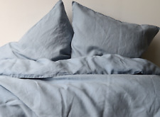 Leinen Bettwäsche Garnitur, Blau, 135x 200 cm,40x 60 cm,40x 80 cm,80x 80 cm