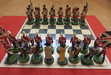 Schachfiguren aus Zinn - Schlacht von Waterloo Wellington gegen Napoleon