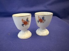 2 Porzellan Eierbecher Art Deco indische Blumen Sorau * 54 Żary