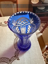 Blaue Bleikristallvase