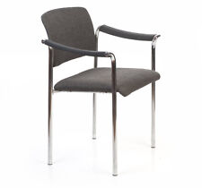 Armlehn-Schreibtisch-Besucher-Stuhl Stahlrohr gepolstert Chrom chaise chair