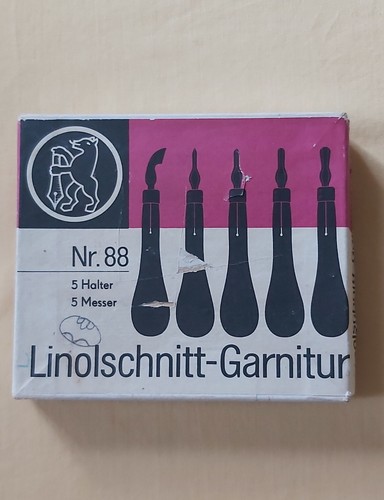 Ddr linolschnitt garnitur - ddr, linolschnitt-