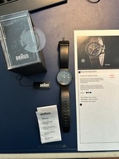 Braun Herren Quartz Armbanduhr BN0142 schwarz OVP klass. GMT Weltzeituhr
