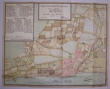 Grundriß der Stadt Altona 1736 Hamburg C G Dilleben Karte Plan Stadtplan Graphik