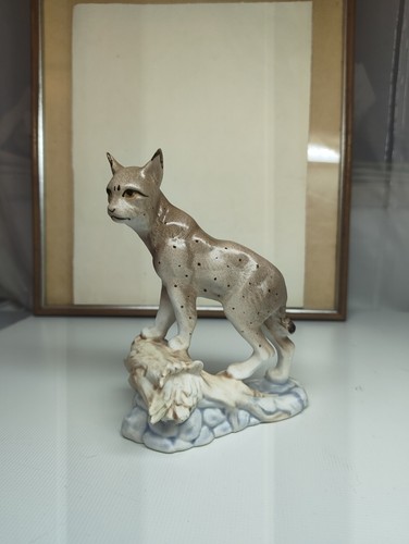 Porzellan figur luchs auf - porzellan,