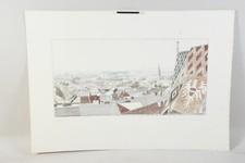N91H09- Hermann Härtel (*1943) Radierung 110/190 Blick auf Wien signiert