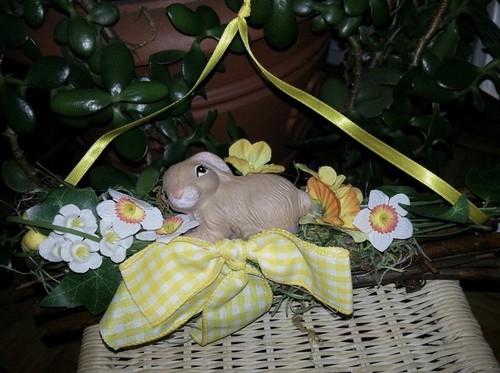Keramik hase osterdeko mit - osterdeko,