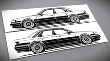 Audi 100 sticker - sticker, silhouette