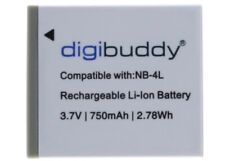 750mAh Akku für Canon NB-4L Digital Ixus i7 i zoom PowerShot TX1 LEGRIA mini