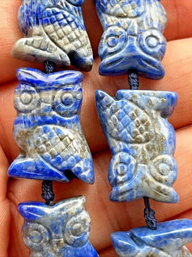 Lapislazuli perlen eule eulen - lapislazuli,