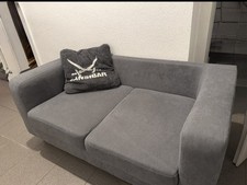 Sofa 2 Sitzer grau Stoffsofa