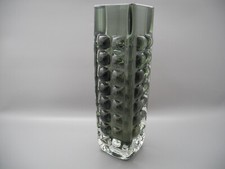 Vase Bubble Glas grau Vintage