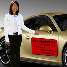 4x Magnetschilder Magnettafeln 60x40cm für Auto KFZ mit einer fertigen Werbung