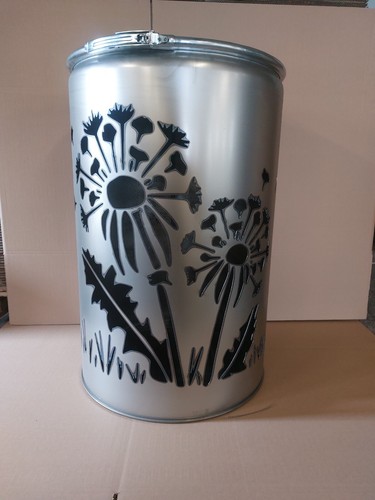 Feuertonne mit pusteblume - feuertonne,