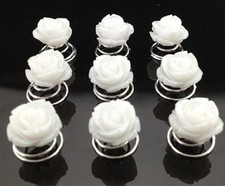 10 Curlies Haarnadeln ROSEN Blume Hochzeit Kommunion Haarschmuck Röschen Rose