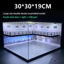 1/64 Auto Garage Diorama Modell Diecast Montieren LED Beleuchtung Auto Parkplatz