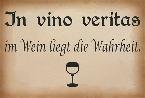 Dekoschild vino veritas - in,