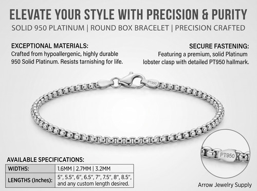 Armband 950 platin massiv - 950,