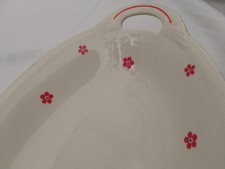 Porzellan Schale Oval - Eschenbach Elfenbein - Oskar Schaller 1945 Orange Blüten