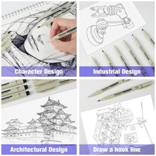 12Pcs/set Drawing Pens Marker Pen Manga Lettering Pens Art Sketch Stationery