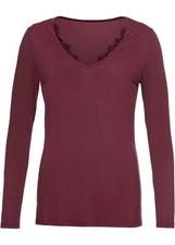 Langarmshirt mit spitzenbesatz - langarmshirt,
