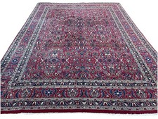 Original Perserteppich Mashad Handgeknüpft 370/260 Kurz Florig