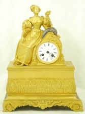 Kaminuhr Bronze Feuervergoldet