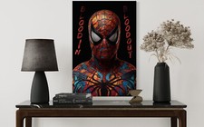 Spider Man Leinwand Bild Cool Farbig Stil Pop-Art Bunt Superhelden