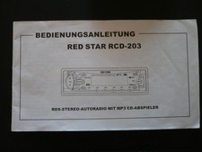 RDS-Autoradio RED STAR RCD-203 Bedienungsanleitung