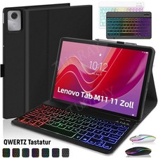 Beleuchtet QWERTZ Tastatur Hülle Maus Für Lenovo Tab M11 TB-330FU/331FC 11 2024