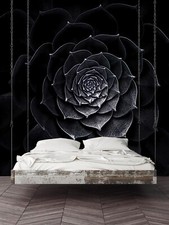 Schwarz Blumenmuster