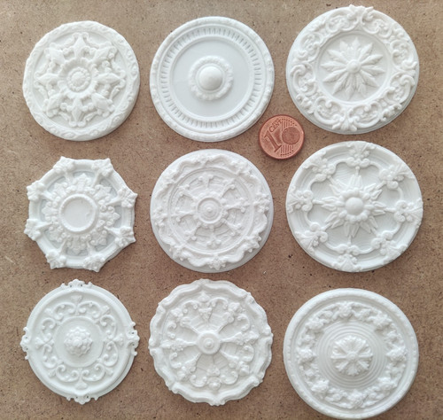 Deckenstuck rosette 9er - 9er-set,