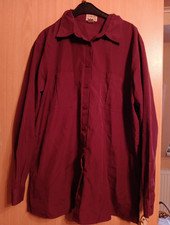 Satin-Bluse  Gr. 42  Bordeaux, Weinrot Damen Langarmbluse  Oberteil 