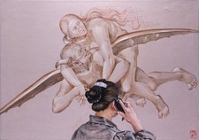 SOOKI (Sooki Koeppel *1954) Gemälde HALLO! FRAU NACHBARIN 1999