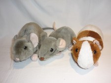 3x Kuscheltier Plüschtier Plüschtier 2 xMaus + Meerschweinchen ca.16 cm.Uni Toys