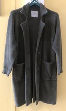 Strickmantel L-44/46 grün Lang-100cm; „GINA BENOTTI“ 2-große Taschen 2-Knöpfen