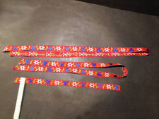 3 Teile Reste  rote Trachtenborte Webband Edelweißborte Bordüre