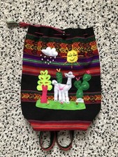 Rucksack ? aus Peru ?? Inka Indianer Manta Stoff Tasche Beutel Lama Anden...