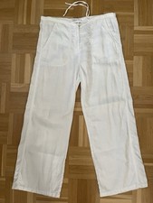 Closed lässige Hose Culotte wide leg weiß Leinen Gr. 36 (it. 42)