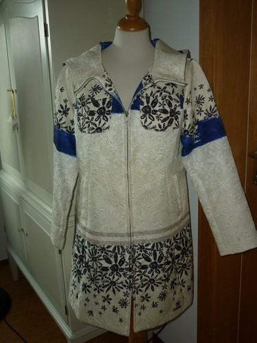 Desigual mantel blau weiß - desigual,