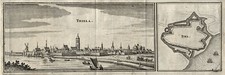 Niederlande Tiel Geldern Original Kupferstich Merian 1641
