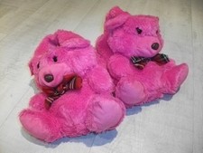 Bär Tier Hausschuhe  Kuscheltier Plüsch Pink Damen Mädchen Gr:36/37