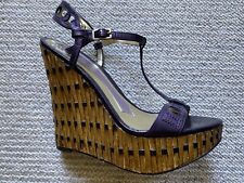 Sandalette Plateau Keilabsatz Lila Holz Designer Ibiza Boho Urlaub Designer 36